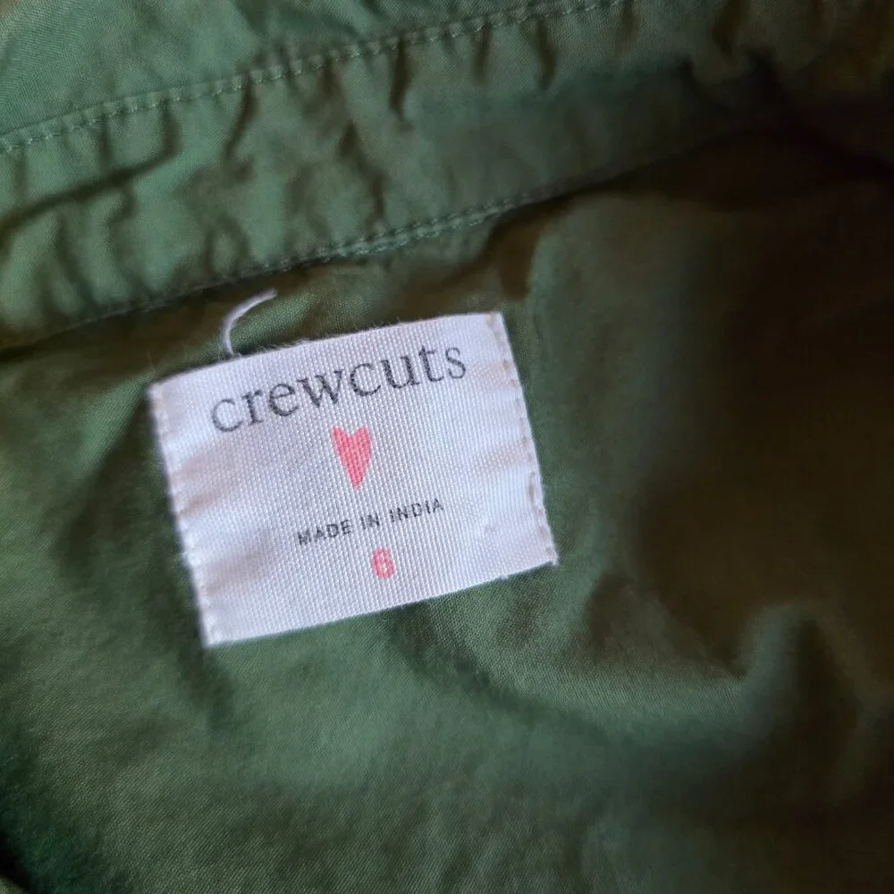 CREW CUTS by j CREW Army Green Dress sz 6